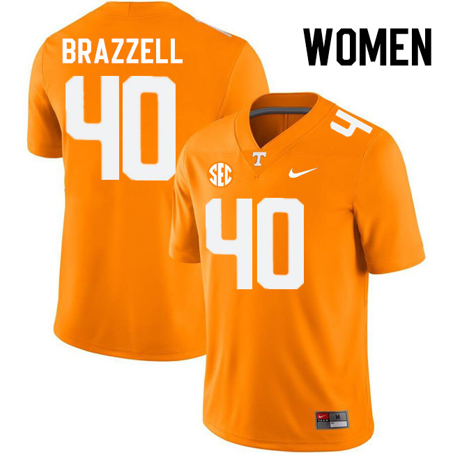 Women #40 Colin Brazzell Tennessee Volunteers College Football Jerseys Stitched-Orange